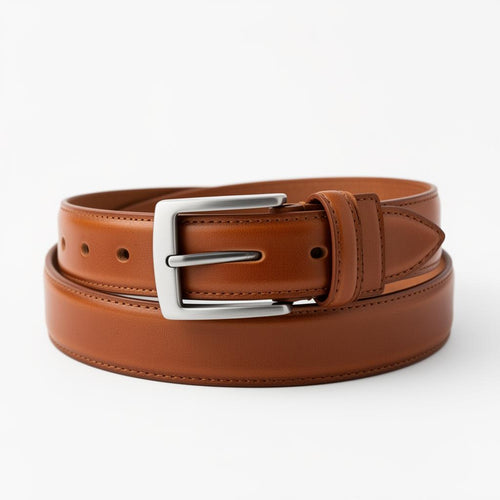 Premium Leather Belt - Cognac Brown
